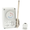 Thermostat étanche à sonde déportée, réglage -35°C à +35°C, boîtier plastique.