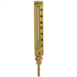 Thermomètre Indus. Droit L.150 plongeur 63 aluminium plage -30/50°C