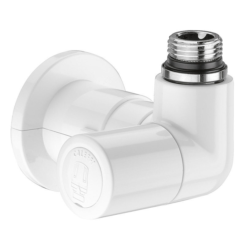 Robinet thermostatisable double équerre gauche blanc M23x1,5