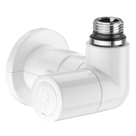 Robinet thermostatisable double équerre gauche blanc M23x1,5