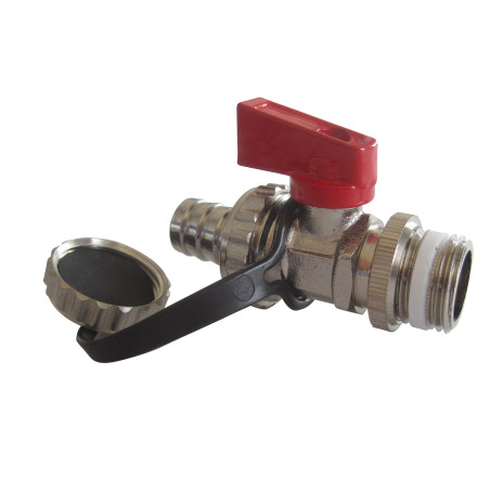 Robinet de Vidange 1/2" à embout anneléjoint PTFE ou EPDM et bouchon