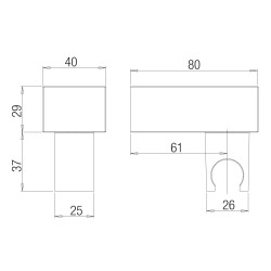 Applique mural orientable square