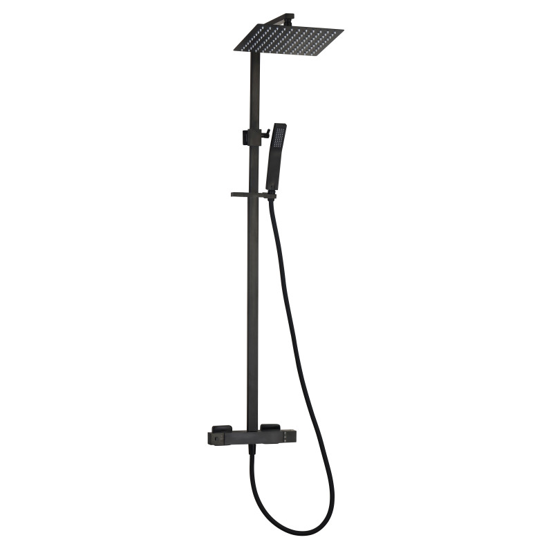 Colonne de douche thermostatique PVD noir mat