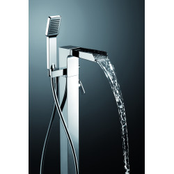 Colonne bain-douche waterfalle par le sol chromé