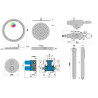 Ensemble de douche cromo techno avec interrupteur