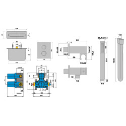 Formule bain-douche thermostatique encastrée - bec cascade DAX