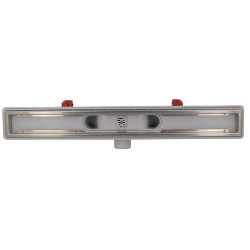 Caniveau de douche DOCIA®XS, faible hauteur, avec grille réversible l., corps l., sans natte 50 mm