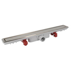 Caniveau de douche DOCIA®XS, faible hauteur, avec grille réversible l., corps l., sans natte 50 mm