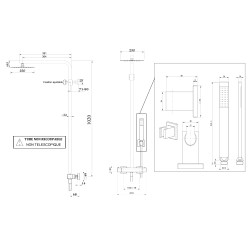 Colonne de douche thermostatique DAX noir mat PVD