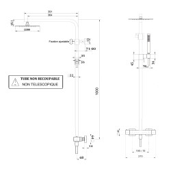 Colonne de douche tank 200 laiton 200x200