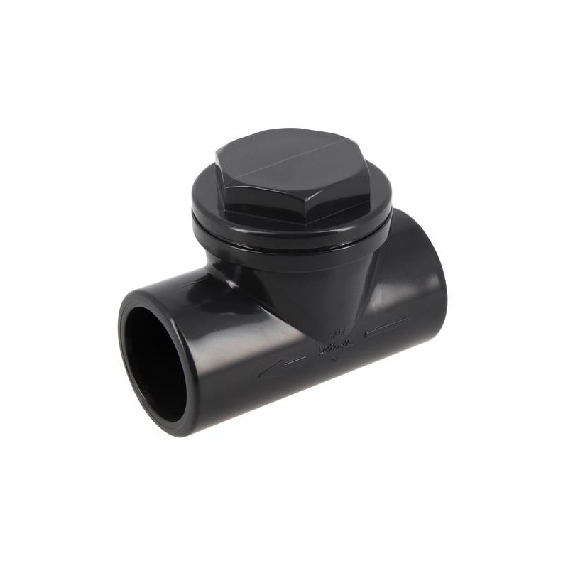 Clapet anti-retour, avec bouchon dévissable, en PVC