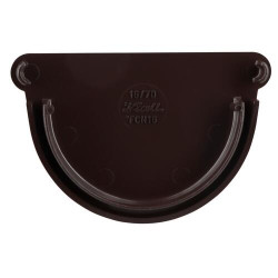 Fond symétrique de gouttière TECHTAN®, gouttière demi-ronde à joints LG16 marron