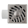 Siphonnette sortie verticale avec grille inox carrée et adaptateur