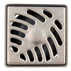 Siphonnette sortie verticale avec grille inox carrée 10x10 mm, cadre inox