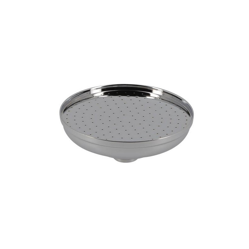 Pomme de douche Ø 120 mm avec galerie, laiton chromé, raccord femelle G 1/2, débit 13,2 l/min