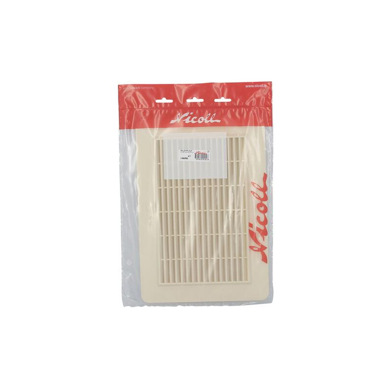 Grille d'aération pour façade, rectangulaire 223 x 326 mm, sable, en polystyrène