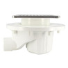 Siphon DOCIA® pour sols carrelés, avec grille, sortie horizontale, avec grille inox design carré - HNC