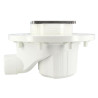 Siphon DOCIA® pour sols carrelés, avec grille, sortie horizontale, avec grille inox design carré - HNC