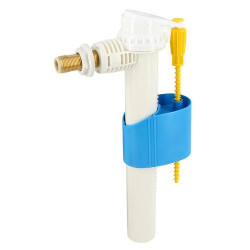 Robinet flotteur silencieux, alimentation latérale G 3/8'', mamelon laiton, niveau d'eau réglable, confort acoustique