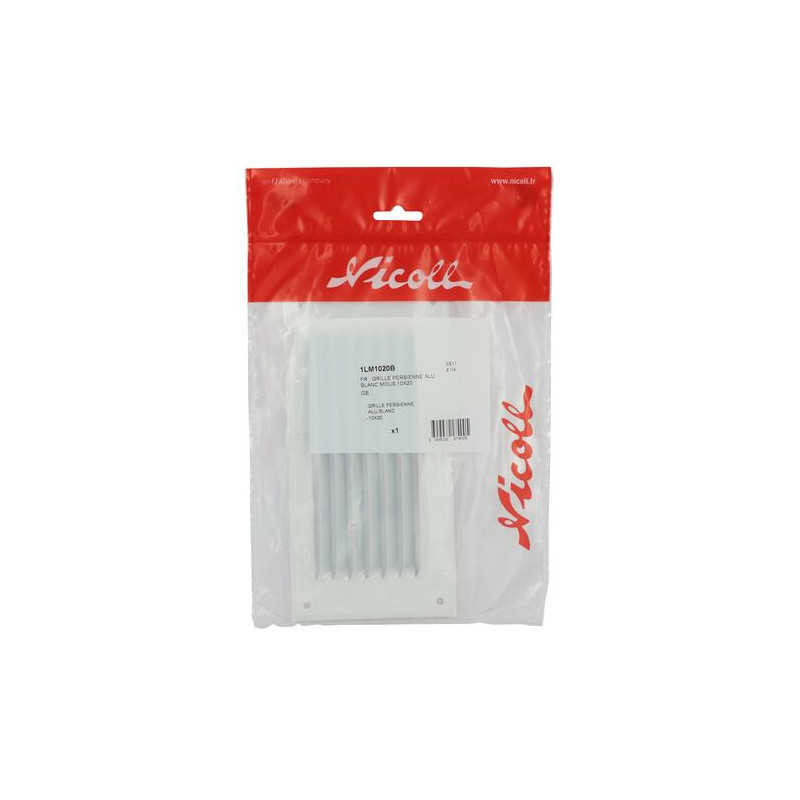 Grille persienne alu blanc mous.10x20