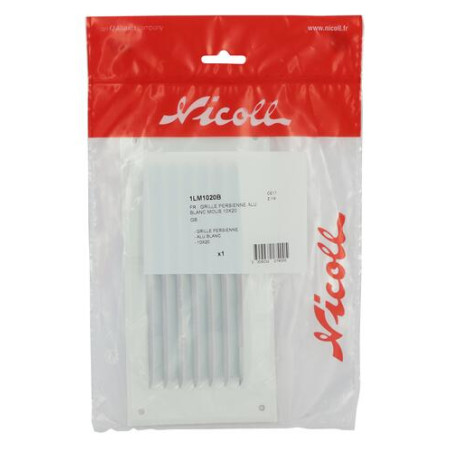 Grille persienne alu blanc mous.10x20