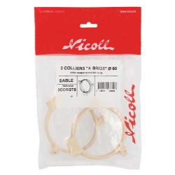 2 Colliers bride TECHTAN® classique, descente de gouttière Ø 80, sable