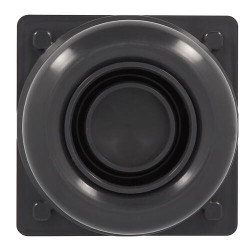 Siphonnette 10x10, grille PVC anthracite design palmier, sortie verticale Ø40/50