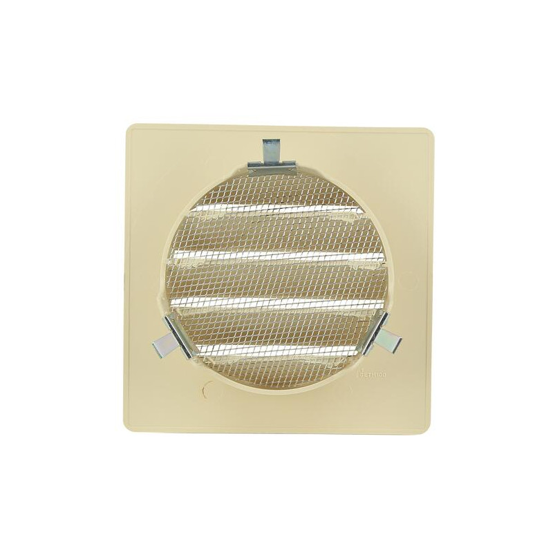 Grille d'aération ronde ronde spéciale façade, sable, Ø 100, pour tube PVC