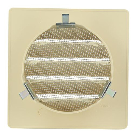 Grille d'aération ronde ronde spéciale façade, sable, Ø 100, pour tube PVC