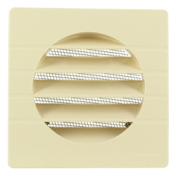 Grille d'aération ronde ronde spéciale façade, sable, Ø 100, pour tube PVC
