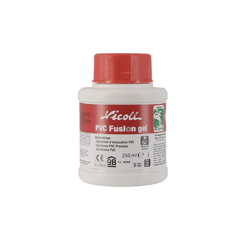 Colle PVC Fusion gel pot de avec goupillon pour produits en PVC