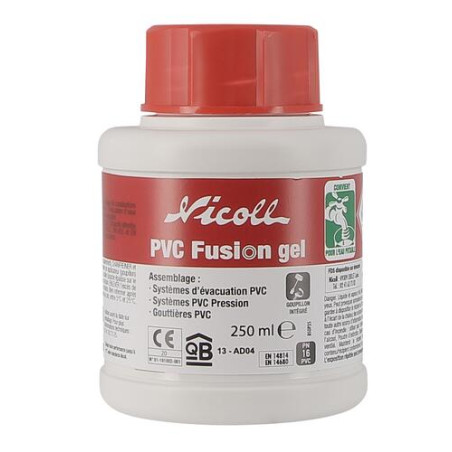 Colle PVC Fusion gel pot de avec goupillon pour produits en PVC