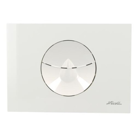 Plaque de commande GOUTTE, double volume, blanc, épaisseur de cloison 16 à 75 mm