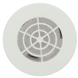 Grille d'aération ronde, à clipser, blanche, en résine de synthèse