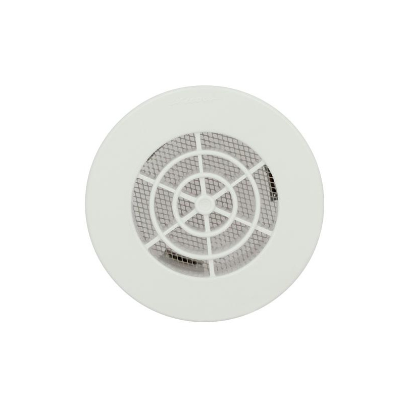 Grille d'aération ronde, à clipser, blanche, en résine de synthèse