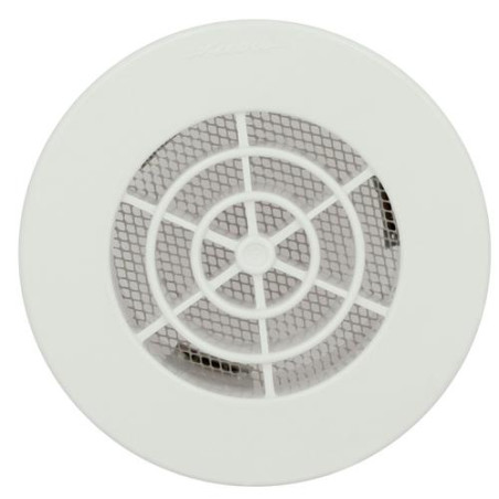 Grille d'aération ronde, à clipser, blanche, en résine de synthèse