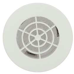 Grille d'aération ronde, à clipser, blanche, en résine de synthèse