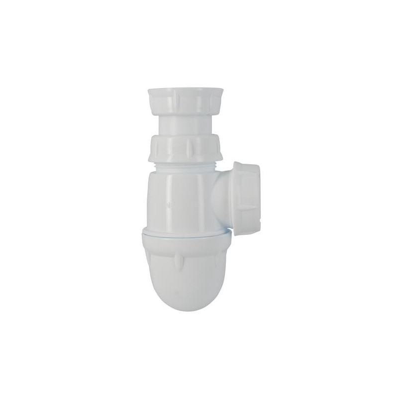 Siphon pour évier, en plastique blanc, sortie Ø 40 mm
