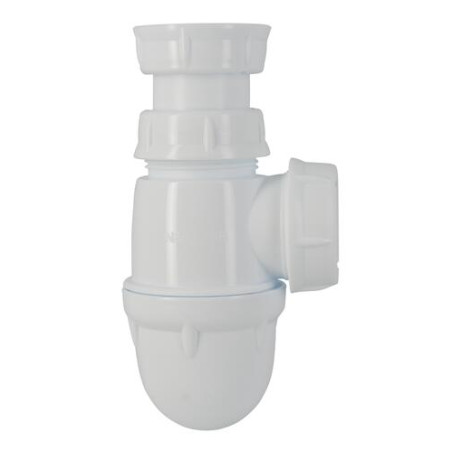 Siphon pour évier, en plastique blanc, sortie Ø 40 mm