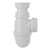 Siphon pour évier, en plastique blanc, sortie Ø 40 mm