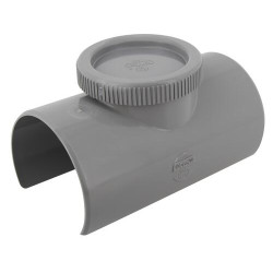 Selle de réparation avec bouchon de viste, 90°, Ø 90 mm, mâle-femelle, tube Ø 100 mm