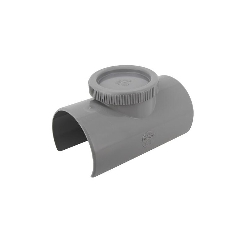 Selle de réparation avec bouchon de viste, 90°, Ø 90 mm, mâle-femelle, tube Ø 100 mm