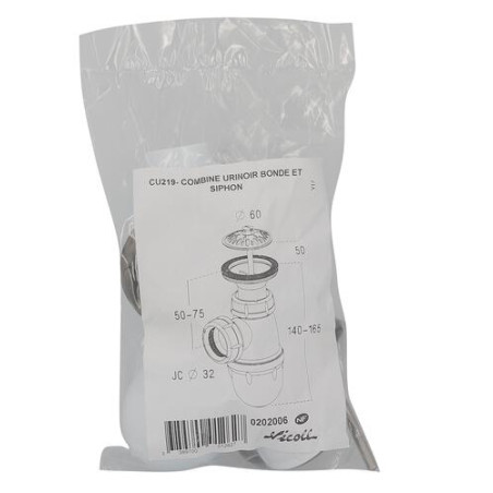 Cu219-combine urinoir bonde et siphon