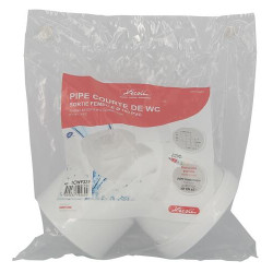 Pipe courte de WC femelle à 90°, PVC blanc, Ø 100, Ø DM mini 85, Ø DM maxi 107