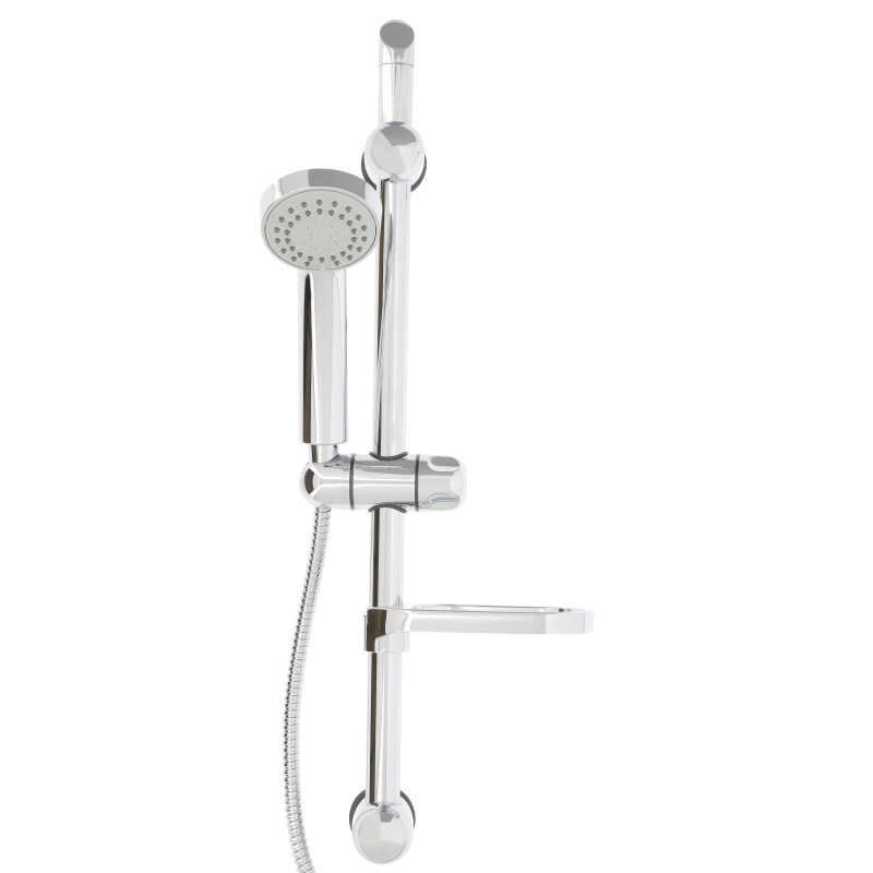 Barre de douche à fixation réglable avec douchette 3 jets et flexible - AGHE