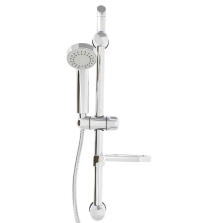 Barre de douche à fixation réglable avec douchette 3 jets et flexible - AGHE