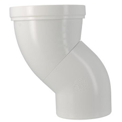 Pipe orientable de WC, en PVC blanc, Ø 100, Ø DM mini 85, Ø DM maxi 107