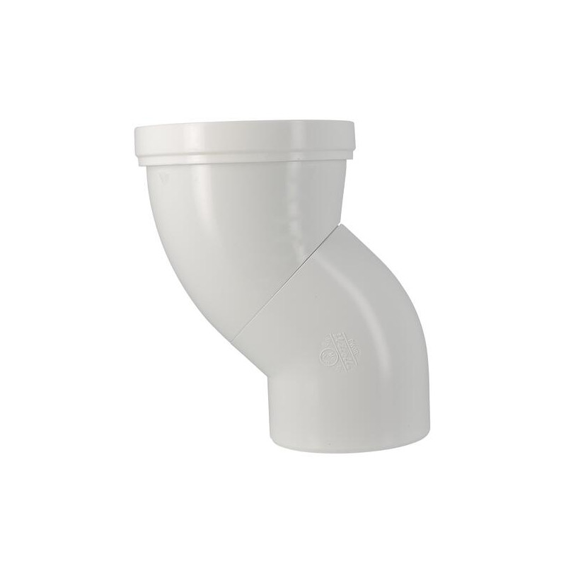 Pipe orientable de WC, en PVC blanc, Ø 100, Ø DM mini 85, Ø DM maxi 107