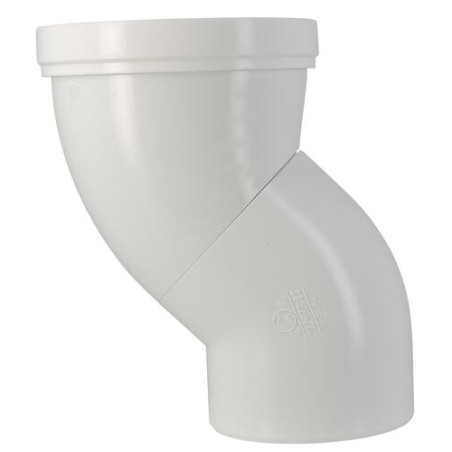 Pipe orientable de WC, en PVC blanc, Ø 100, Ø DM mini 85, Ø DM maxi 107