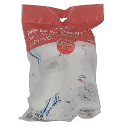 Pipe orientable de WC, en PVC blanc, Ø 100, Ø DM mini 85, Ø DM maxi 107